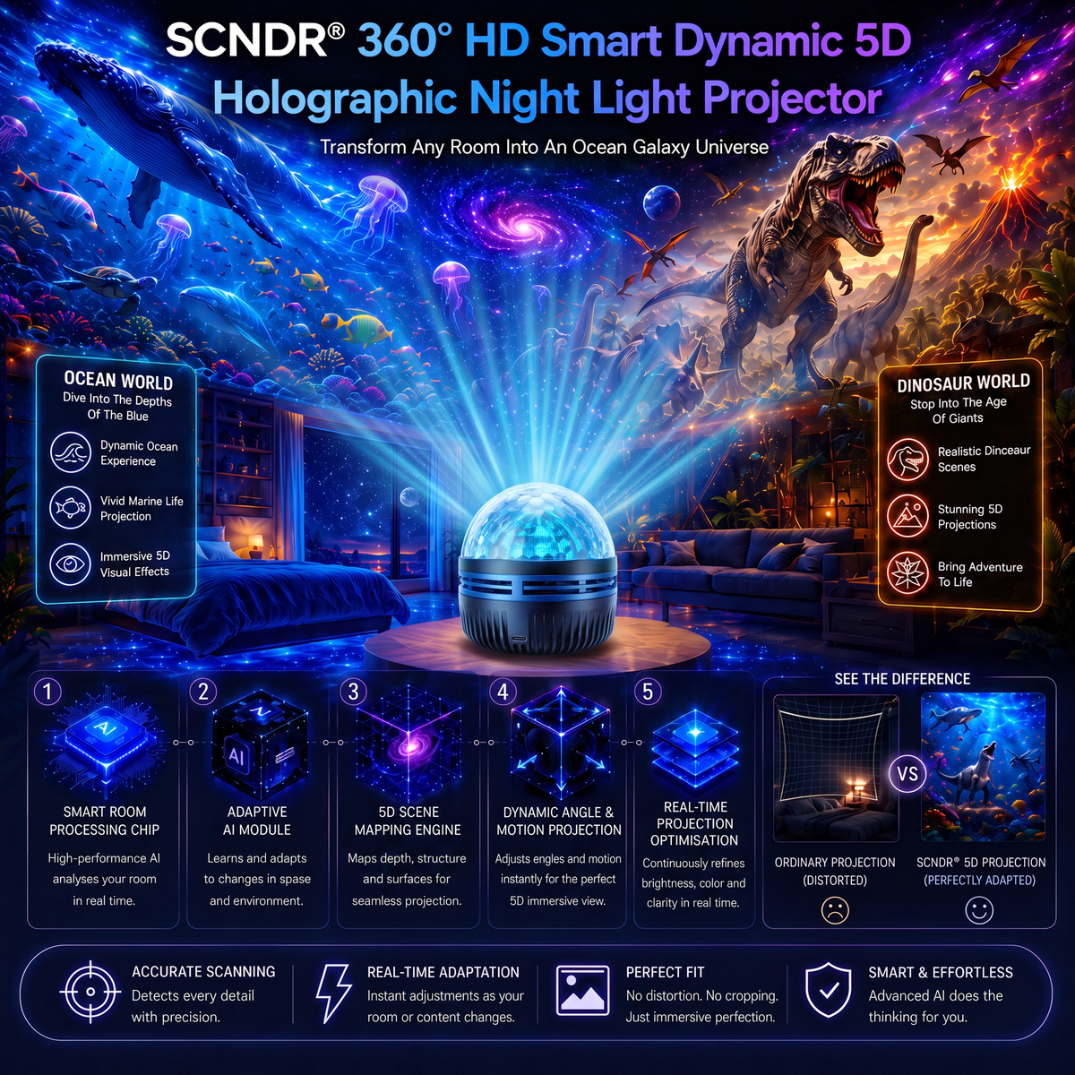 360 Degree Orbiting Projector Lamp