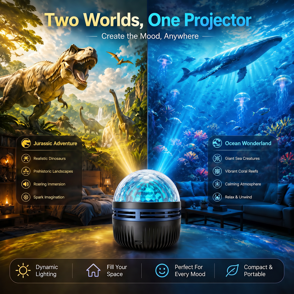 360 Degree Orbiting Projector Lamp