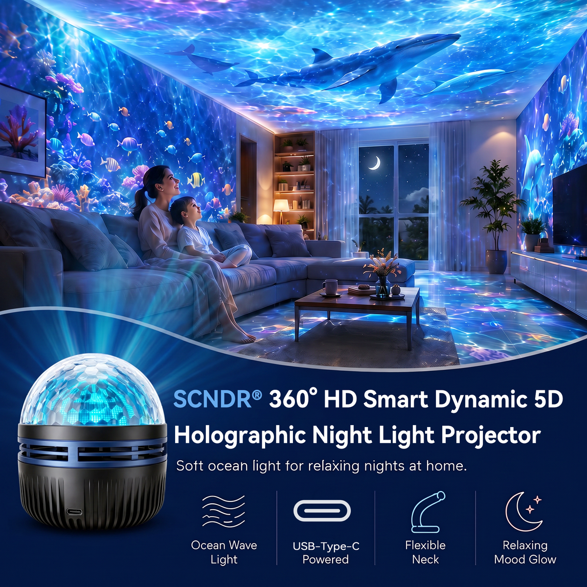 360 Degree Orbiting Projector Lamp