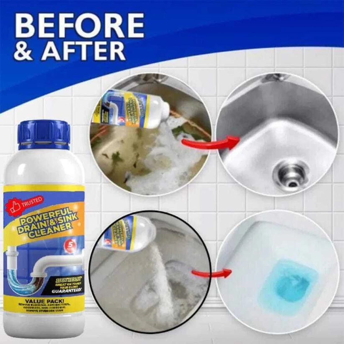 Multipurpose Drain and Sink Cleaner - Pack of 4