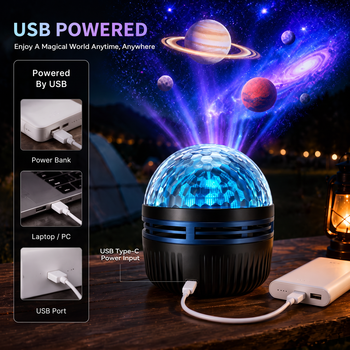 360 Degree Orbiting Projector Lamp