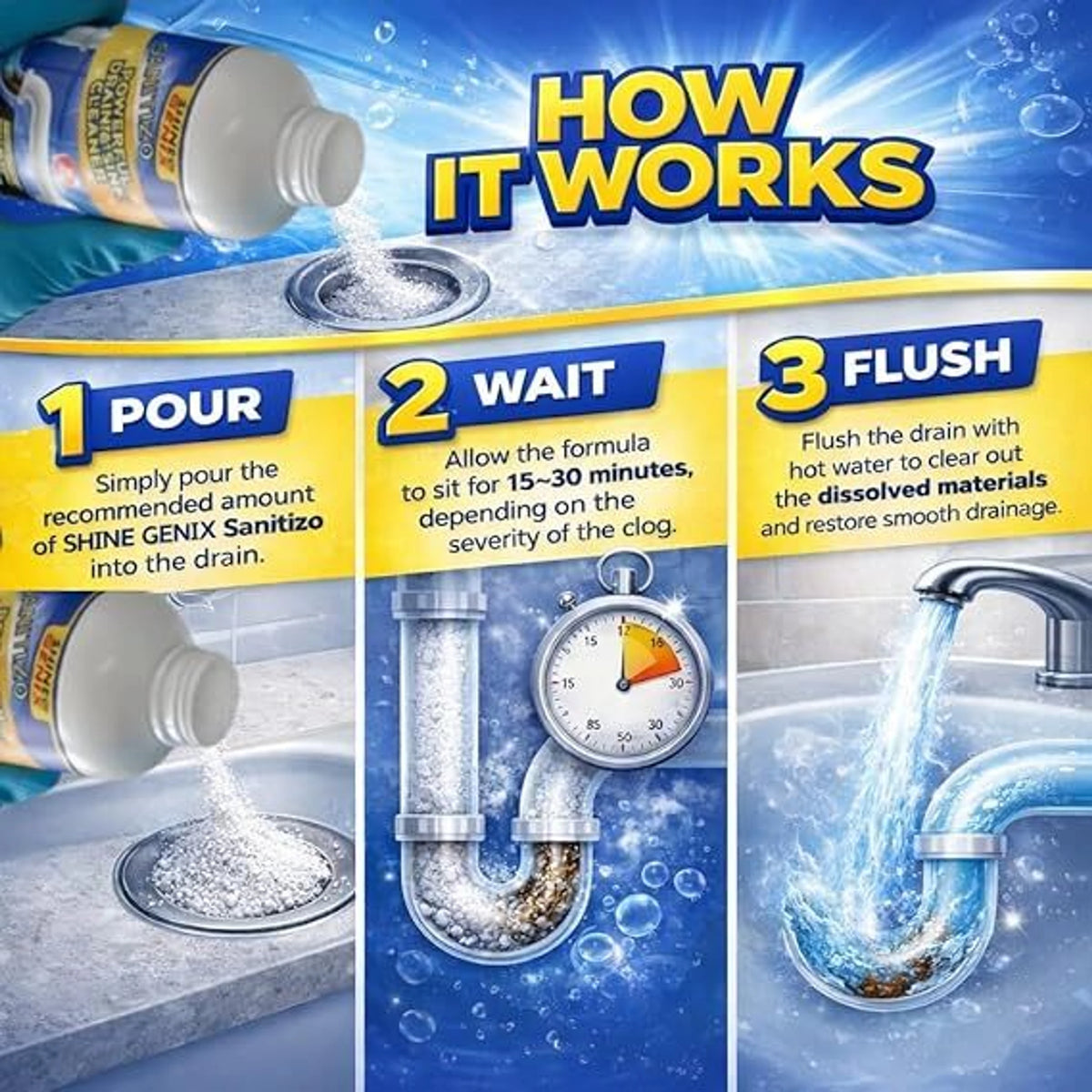Multipurpose Drain and Sink Cleaner - Pack of 4