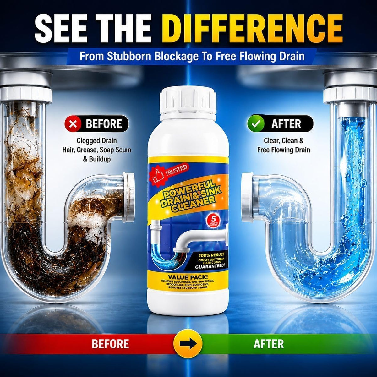 Multipurpose Drain and Sink Cleaner - Pack of 4