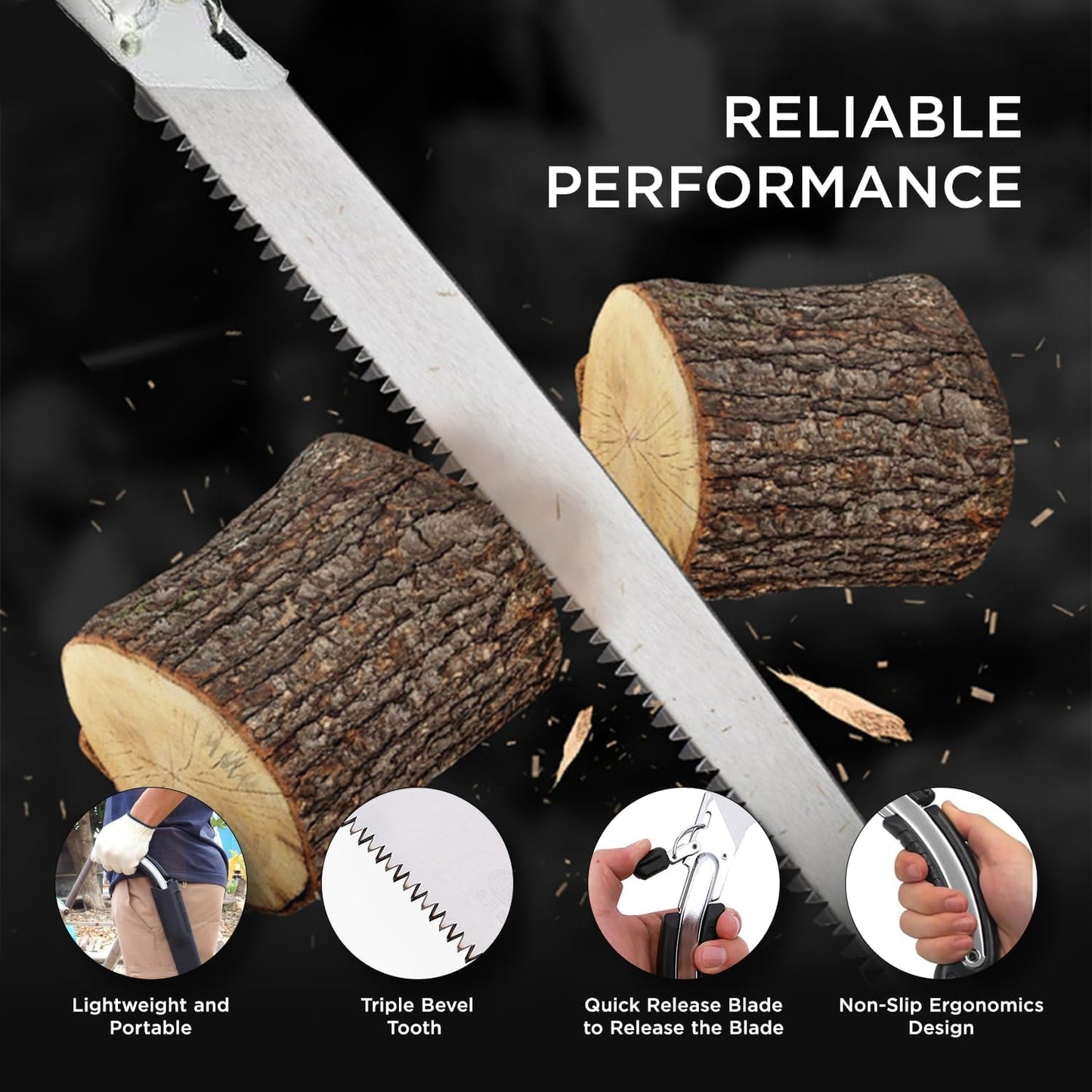 Pack of 2 - Curved Garden Pruning Saw with Protective Sheath
