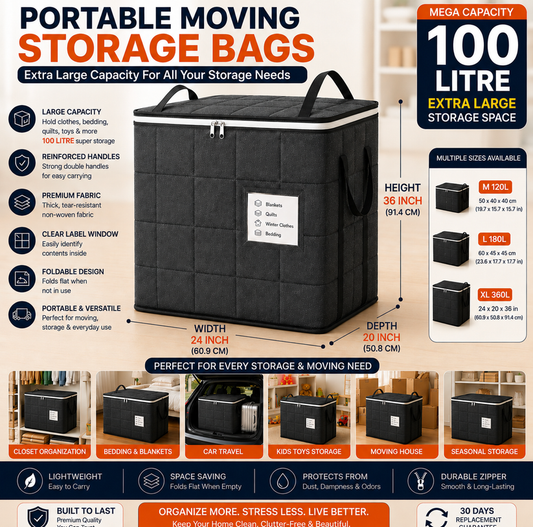 10 in 1 Foldable  Multifunctional Mega Storage Bag ( SET OF 2 )