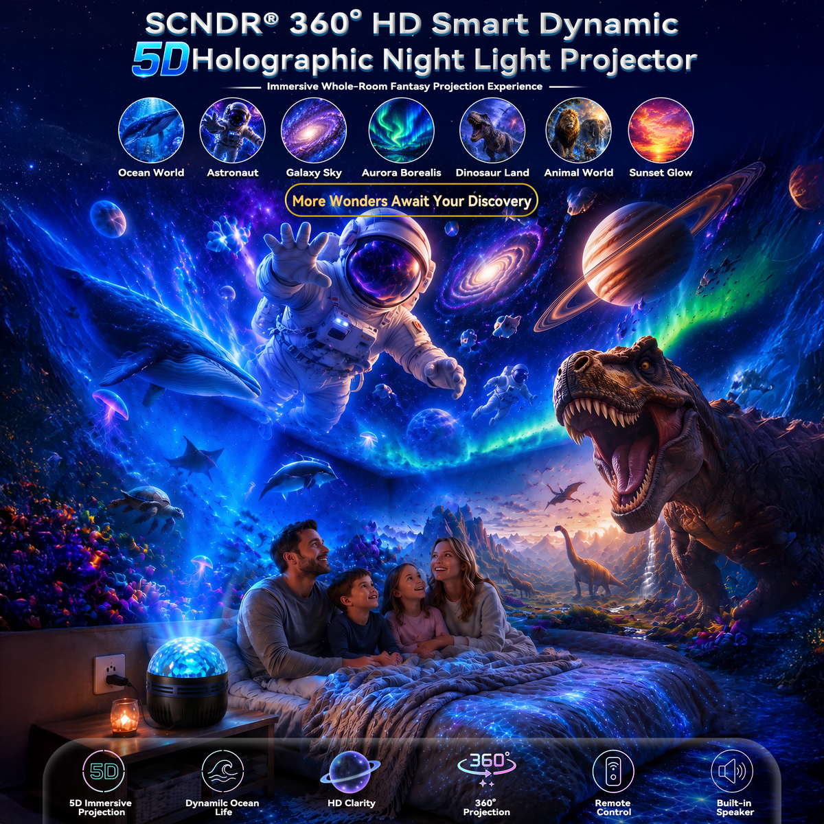 360 Degree Orbiting Projector Lamp