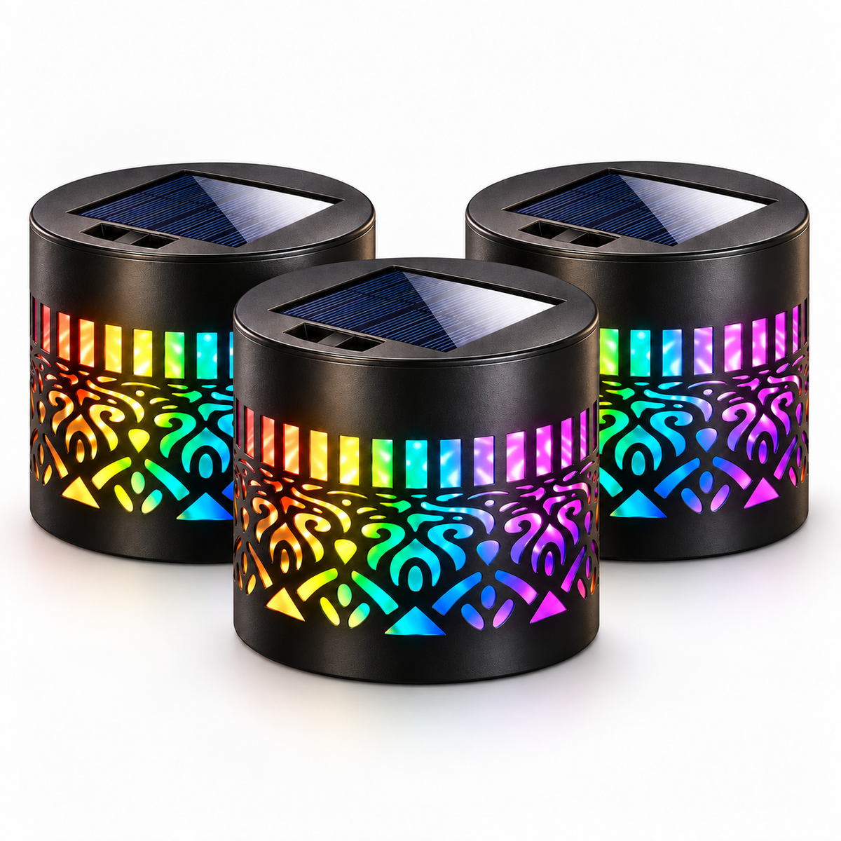 Solar Mandala Ambient Fence Light  (Pack of 4 )
