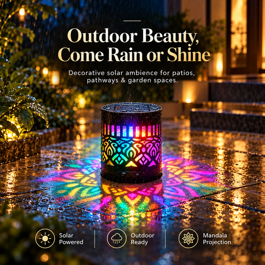Solar Mandala Ambient Fence Light  (Pack of 4 )