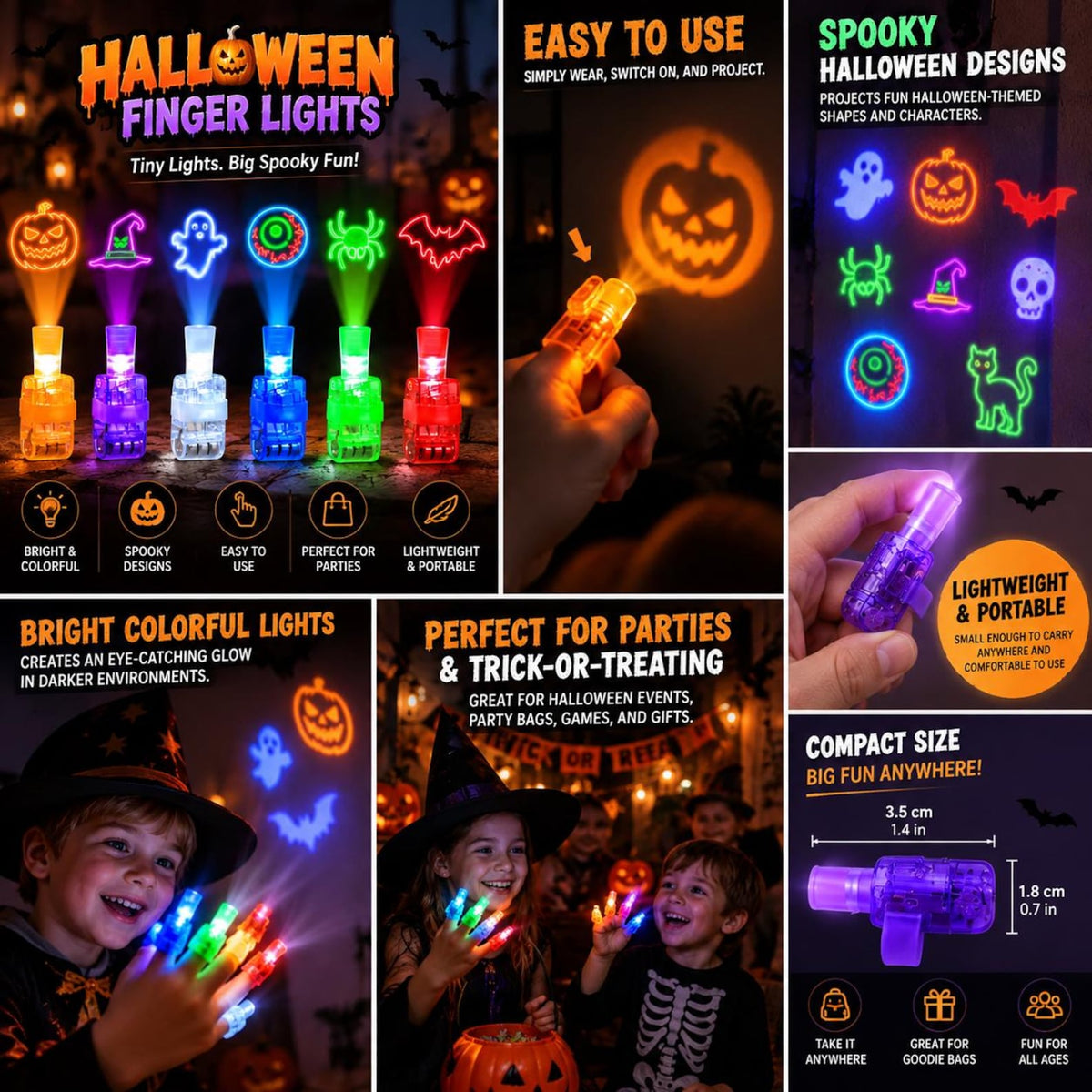 Finger Projector Lights - Pack of 10