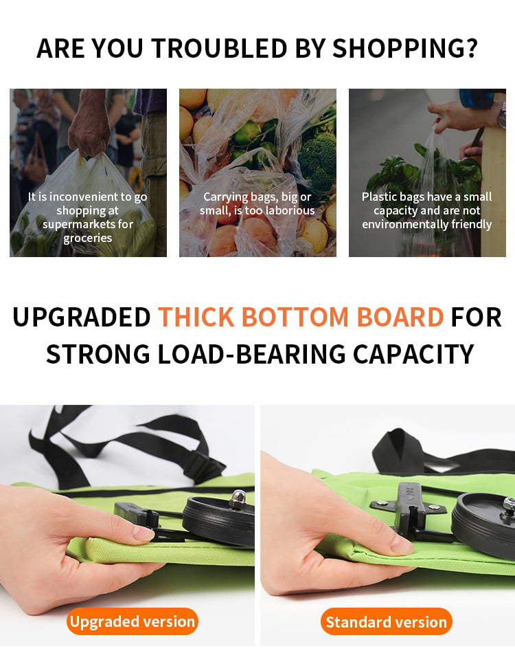 EcoFriendly Foldable Shopping Bag with Wheels ( Pack of 2 )