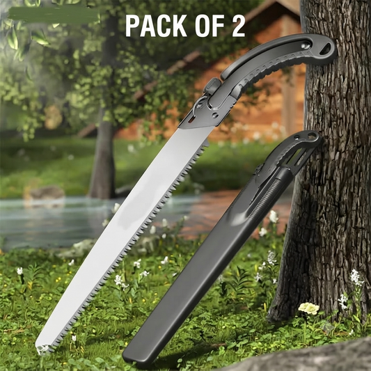 Pack of 2 - Curved Garden Pruning Saw with Protective Sheath