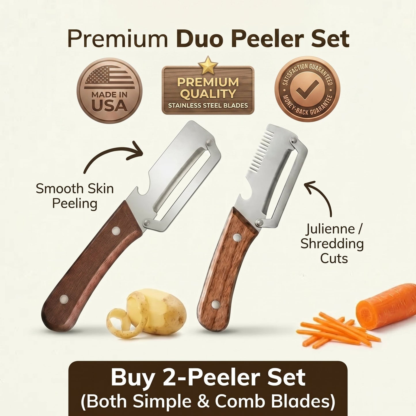 Pack of 3 - 3 in 1 Multifunctional Vegetable Peeler